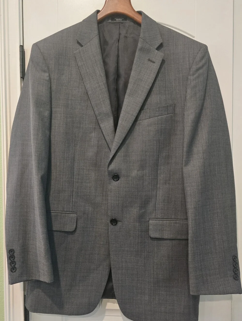 Jones New York Men's Gray Two-Button Suit Blazer
